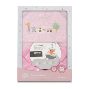 Capa Baño 1X1 Mod Granja Koala+ Gorro Rosa
