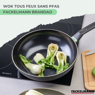 Wok aluminium revêtement céramique antiadhésif sans PFAS Fackelmann Brandao