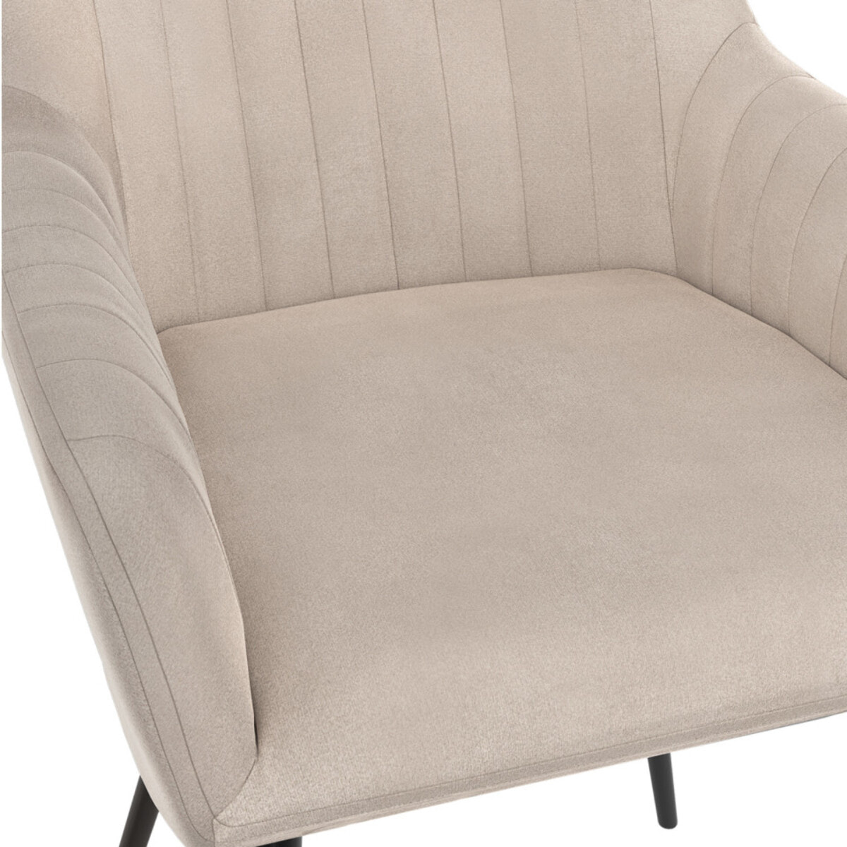 Chaises avec accoudoirs Ariana en velours et pieds métal - lot de 2 - Taupe