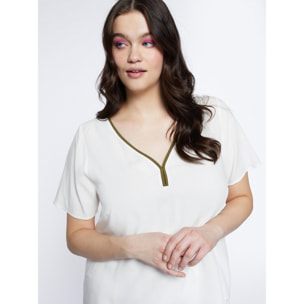 Fiorella Rubino - Blusa en tejido elaborado de viscosa ECOVERO™ - Blanco