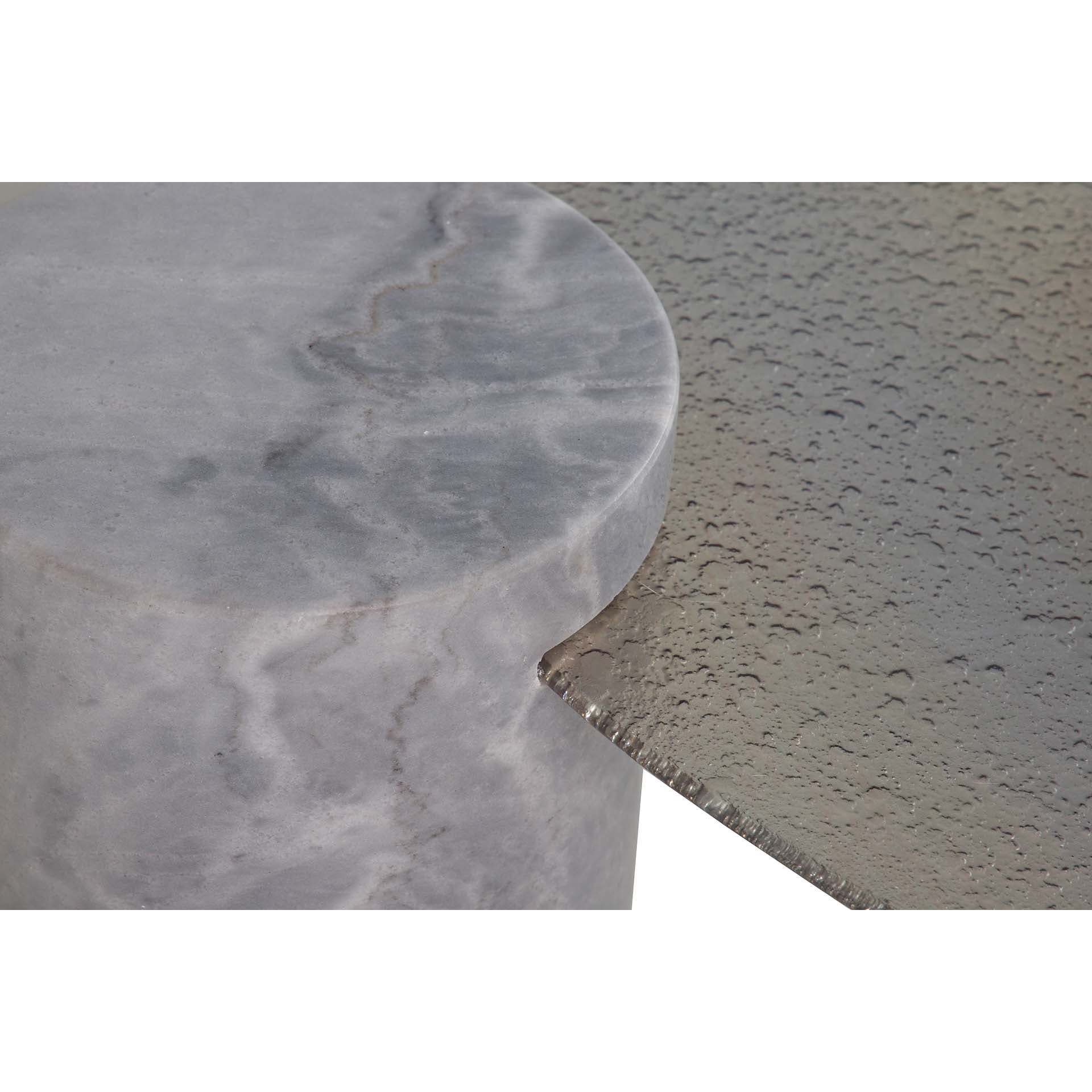 Mesita Centro Marmol Inoxidable Tucson 100x100x47 Cm