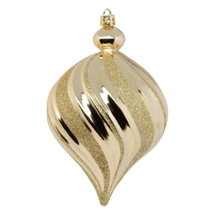 Boule de Noël plastique 100mm x6 or