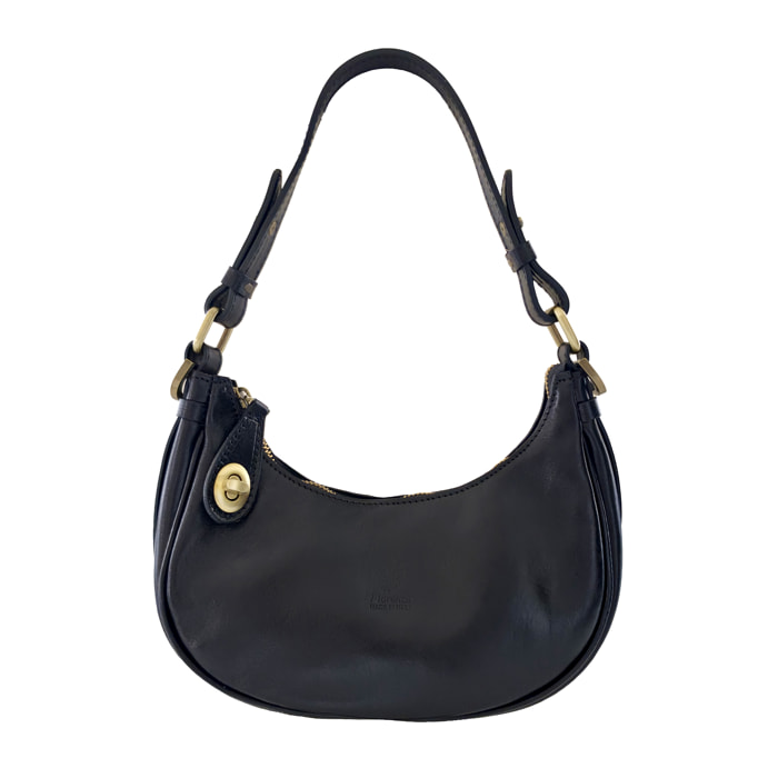 Borsa a Spalla Elegante Mezzaluna da Donna in Pelle Lucida