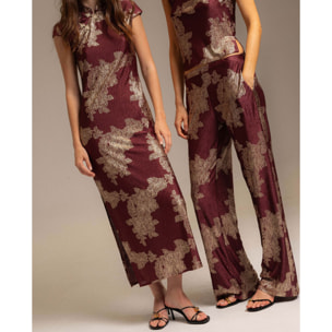 Pantalón de mujer jacquard fluido.