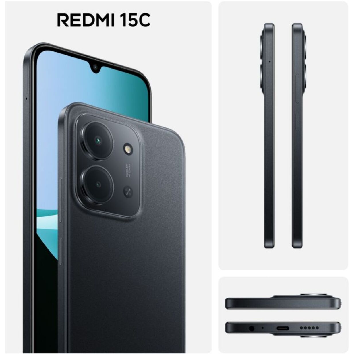 Smartphone XIAOMI Pack Redmi15C 256GoNoir 4G+coque+Chargeu