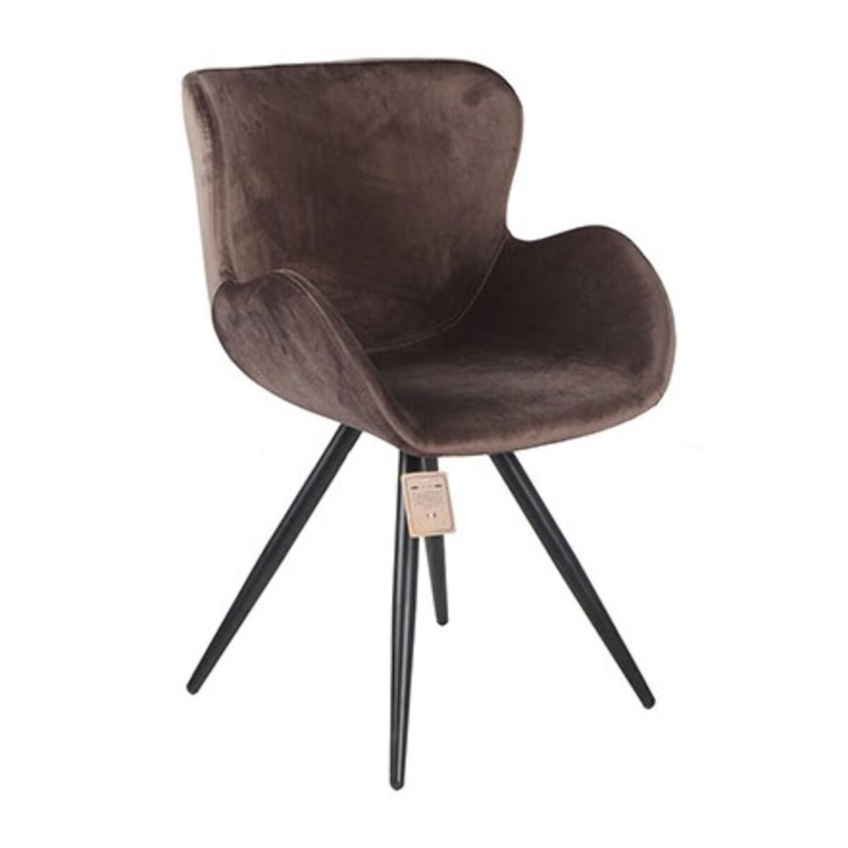 Chaise en velours avec piètement en métal noir - LILOU