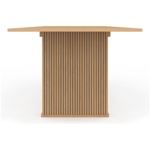 Table repas extensible Faustine 160-240cm bois pieds effet tasseaux