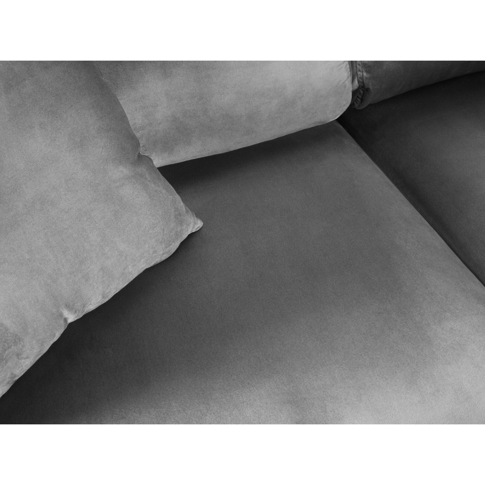 Canapé d'angle droit convertible avec coffre de rangement "Kyoto" 5 places en velours gris clair