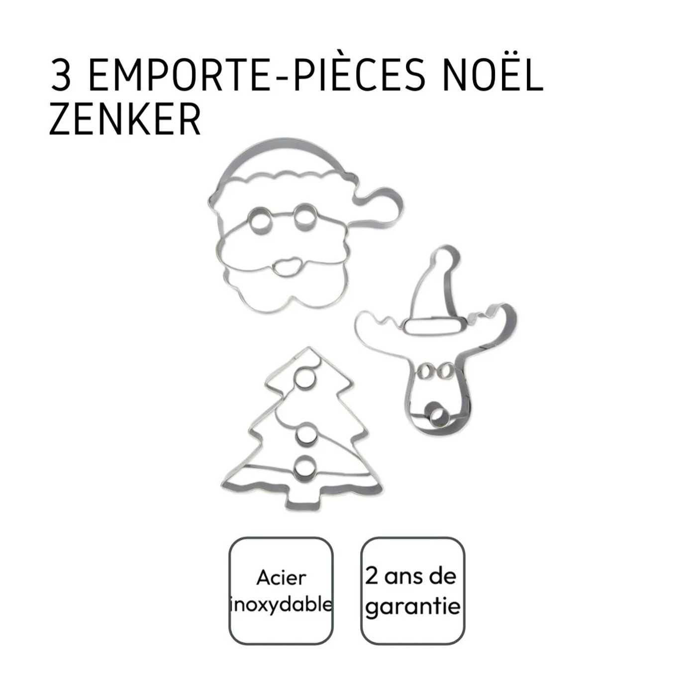 Set de 3 emporte-pièces de Noël Zenker Emporte-pièces