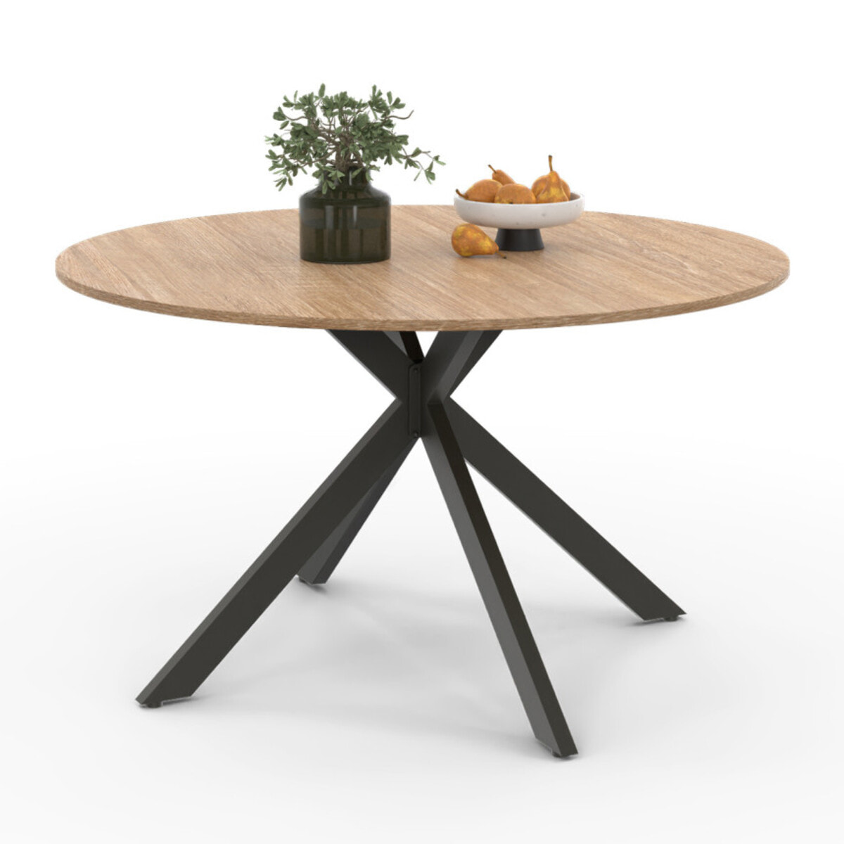 Table à manger ronde extensible Soline Ø110-150cm
