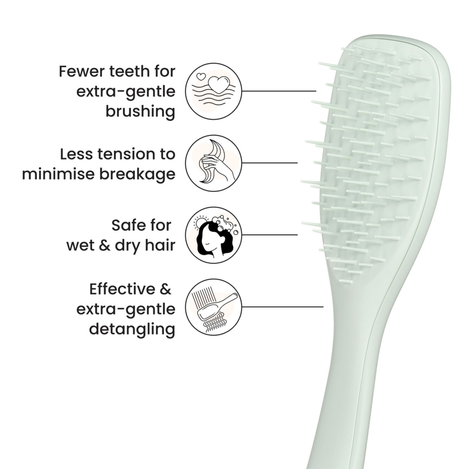 The Ultimate Detangler Extra Gentle - Brosse à Cheveux Eucalyptus Green