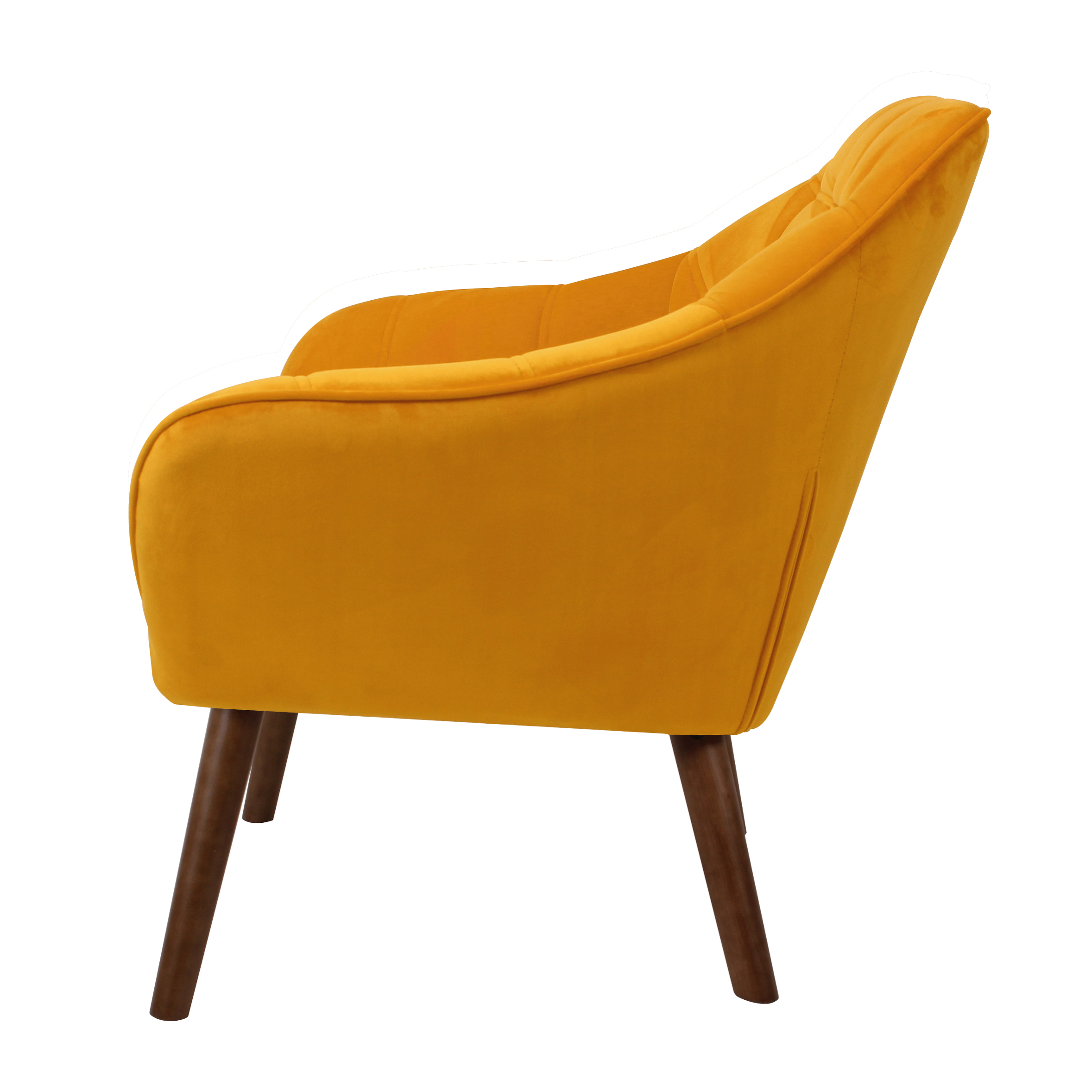 Fauteuil Simba en velours jaune