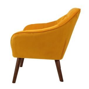 Fauteuil Simba en velours jaune