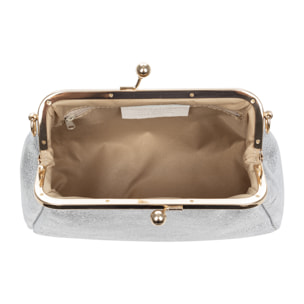 Ambivere borsa a mano Donna. Pelle scamosciata autentica finitura lucida laccata.