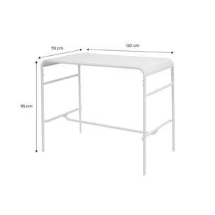 Table haute de jardin métal 4 places. beige. 120 x 70 x 95cm