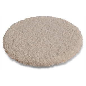 Galette de chaise ronde en tissu bouclette - Naturel