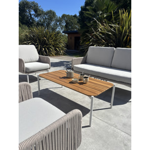 ORELLA - Salon de jardin bas 5 places - Grège