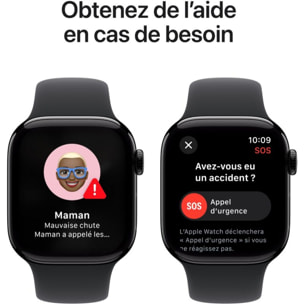 Montre connectée APPLE WATCH Serie 10 46mm Alu/Noir M/L Cellular