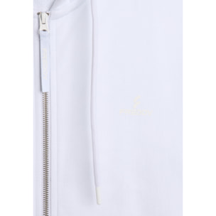 Tuta sportiva in cotone con felpa cappuccio e zip