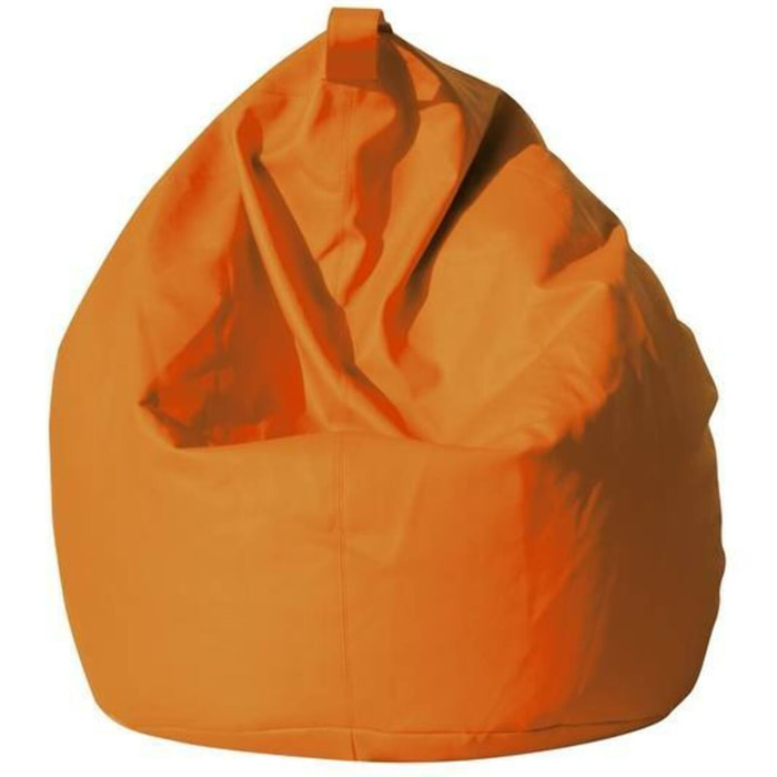 Pouf Azelia, Poltrona multiuso, Poltroncina sacco, Pouf poggiapiedi, Made in Italy, 70x70 h110 cm, Arancione