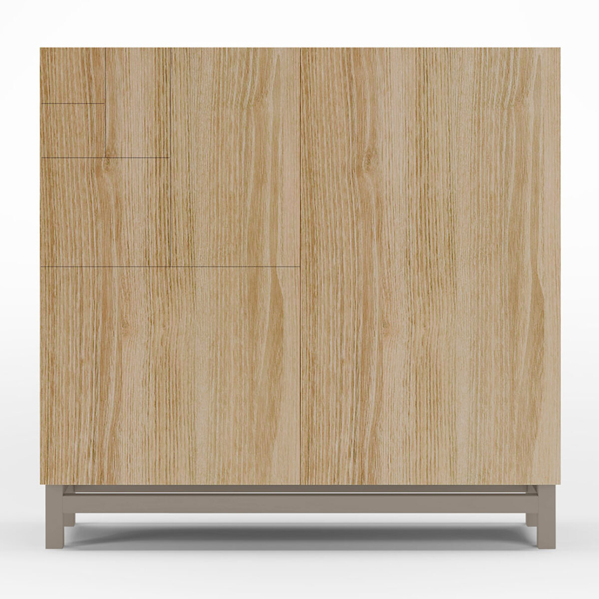 Zapatero Copenhague melamina roble dorado patas arena 90x90x27 cm