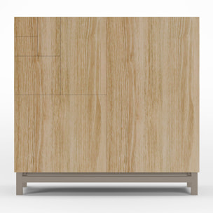 Zapatero Copenhague melamina roble dorado patas arena 90x90x27 cm