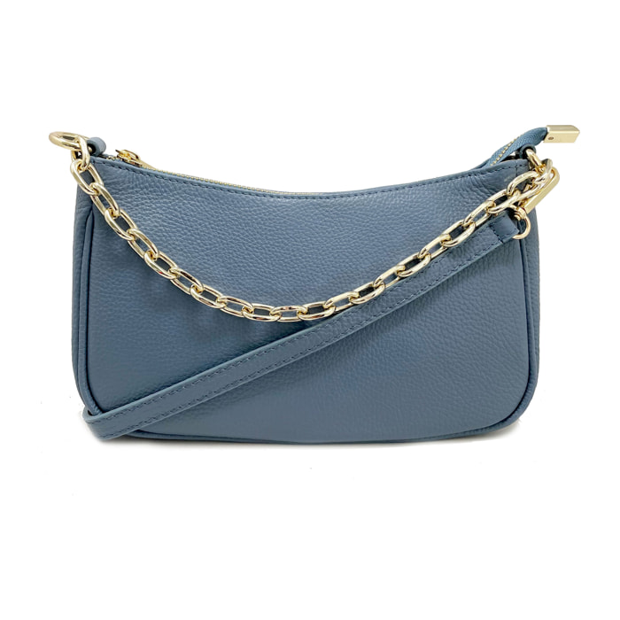 Chicca Borse - Tracollina Clutch Donna in Vera Pelle - Colore Carta Zucchero