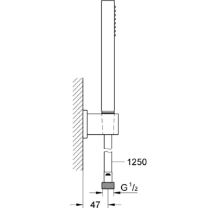 Ensemble de douche 1 jet Euphoria Cube Stick avec support mural