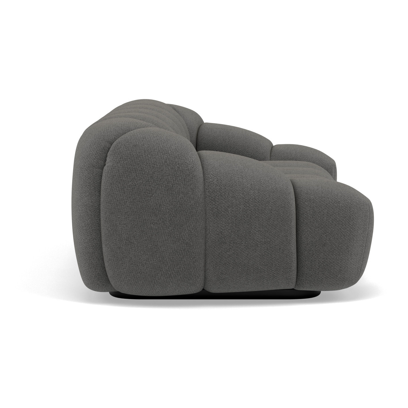 Ava - canapé 3 places bubble en velours texturé - Gris