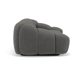 Ava - canapé 3 places bubble en velours texturé - Gris