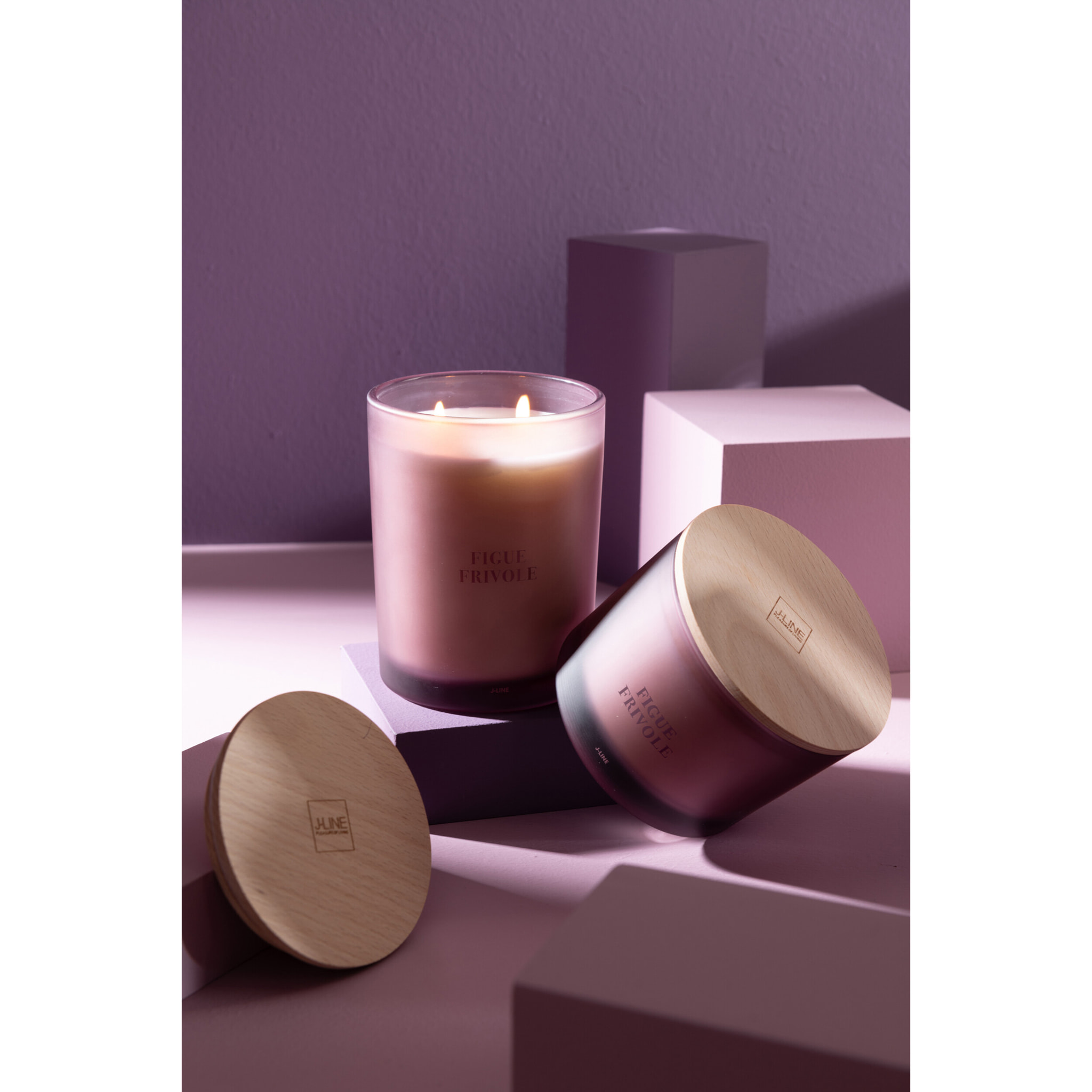 J-Line bougie parfumée Accords Essentiels - Figue Frivole - mauve - 52H