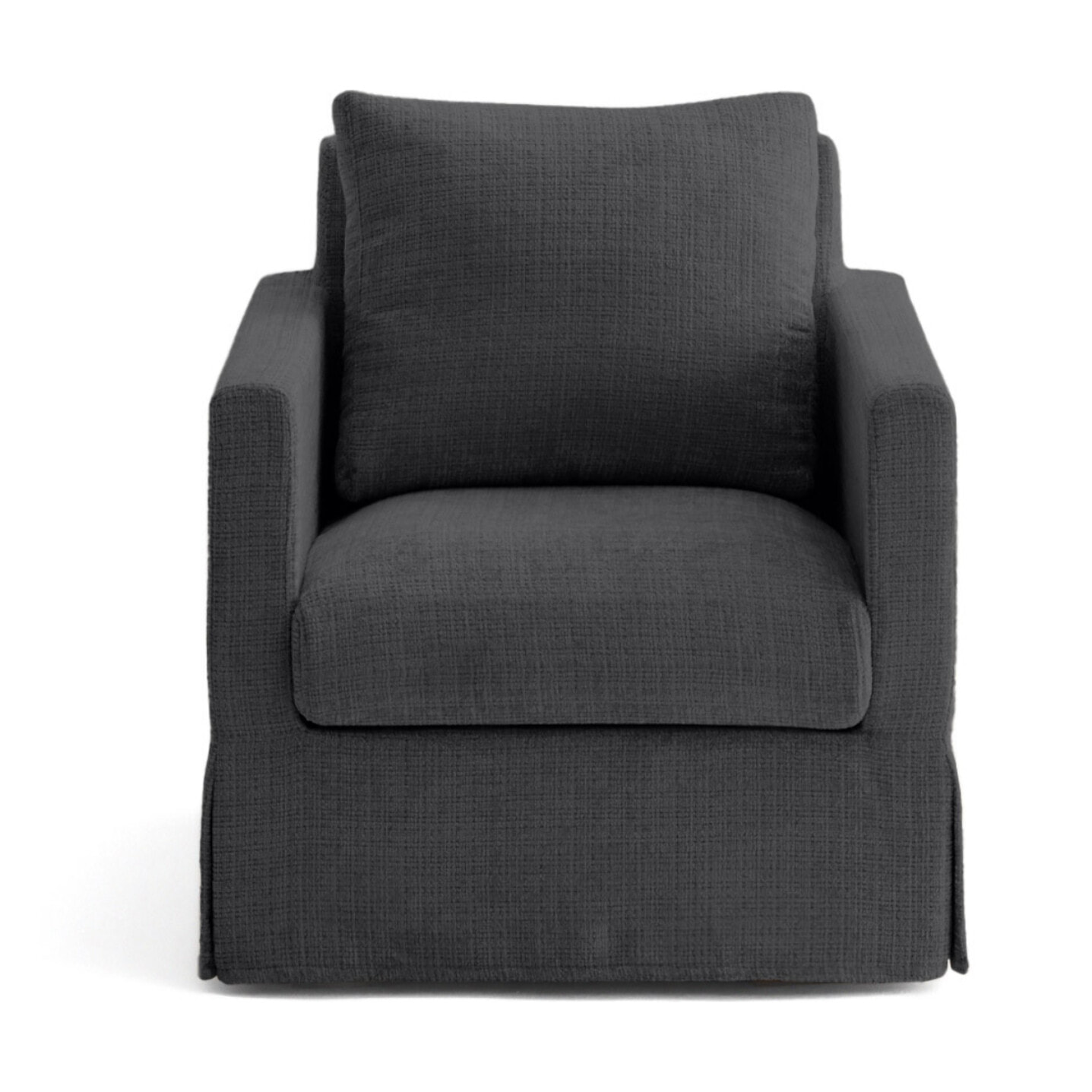 Serena - fauteuil déhoussable en velours texturé - Gris Anthracite