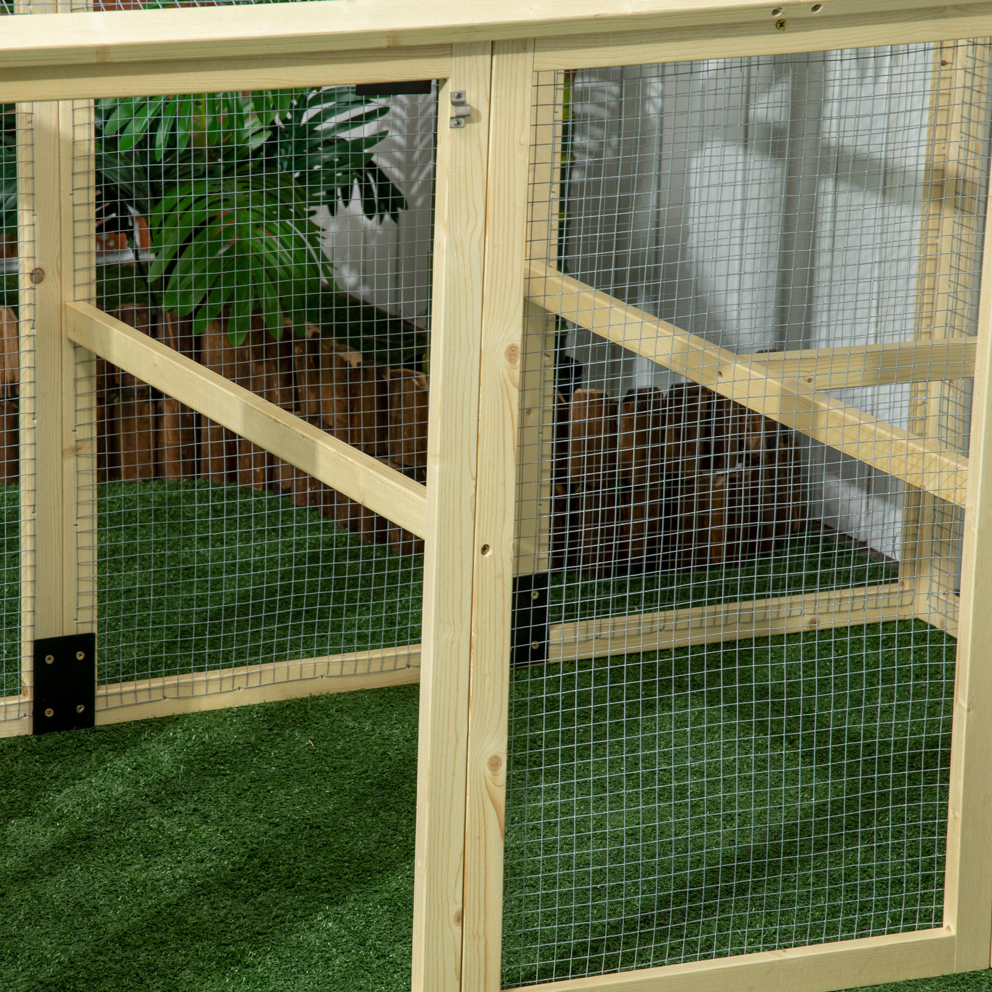 Gallinero para Exterior, 140x88,5x106 cm, Gallinero de Madera para 1-3 Gallinas con 3 Perchas y 2 Puertas con Cierre, para Gallinas, Conejos, Patos, Madera Natural