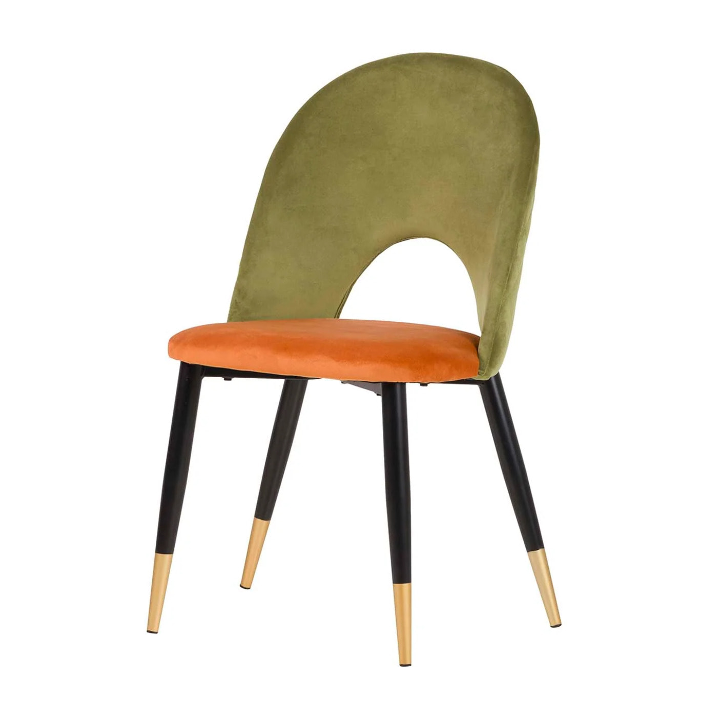 Silla Velvet Verde Naranja 49x54x87 Cm