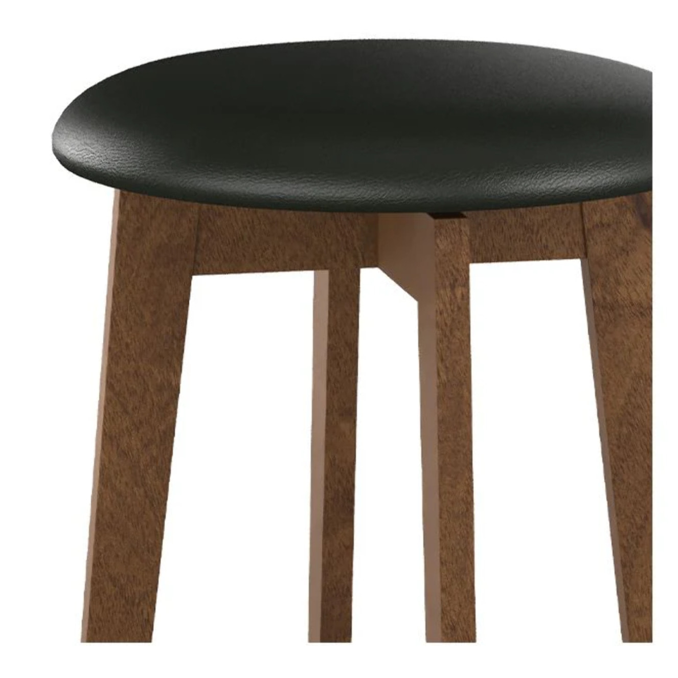 Lot de 2 tabourets pour îlot central 66 cm en cuir synthétique noir - Vahina