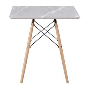 Tavolo da pranzo quadrato top verde salvia 70x70x74 cm - Ester