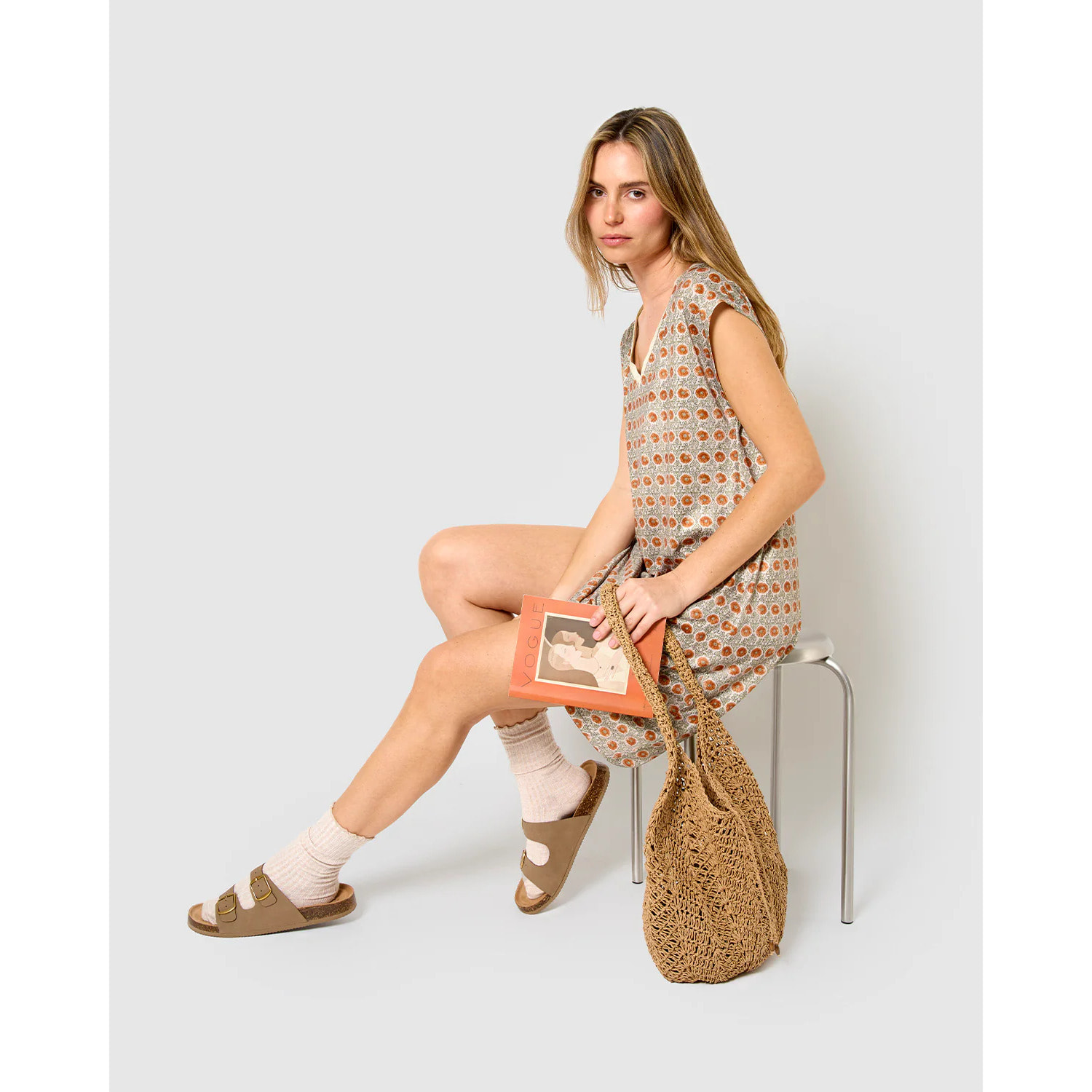 Vestido corto soft uma teja
