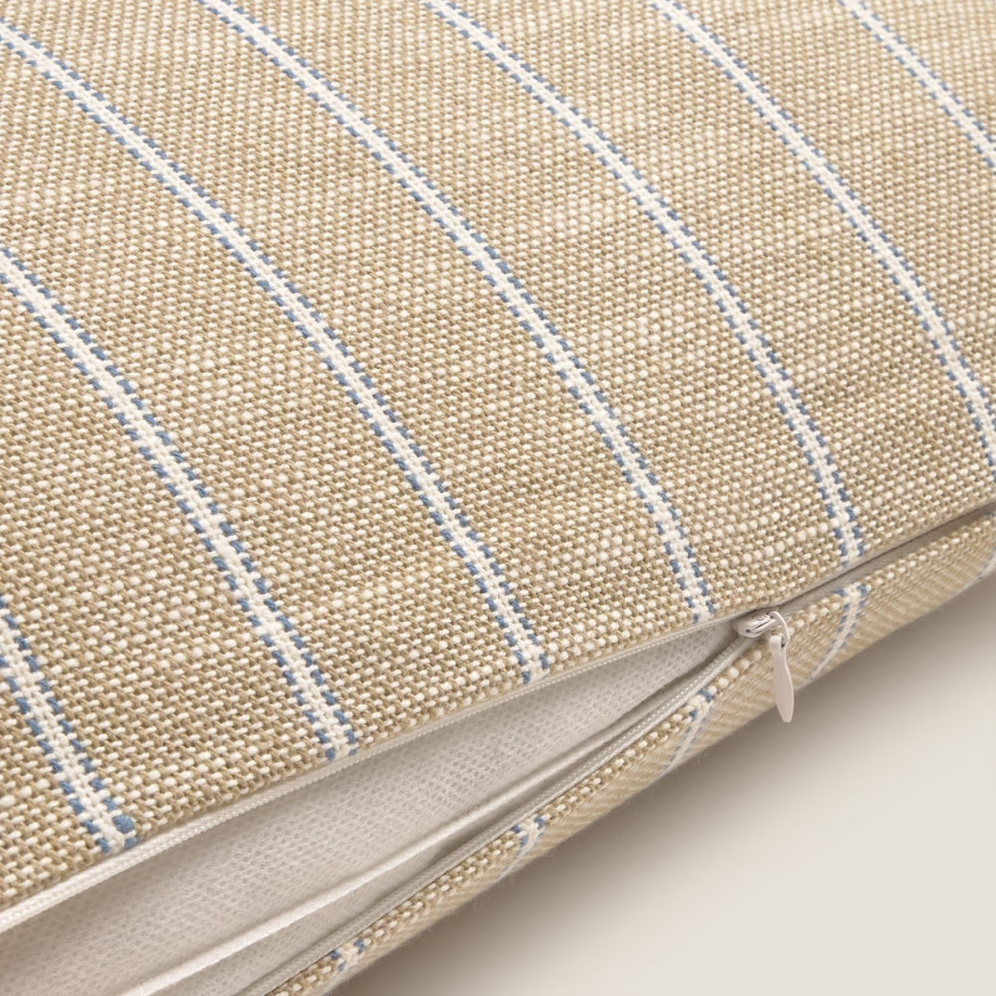 Funda de cojín de algodón rayas Dremcur color marron beige Algodón