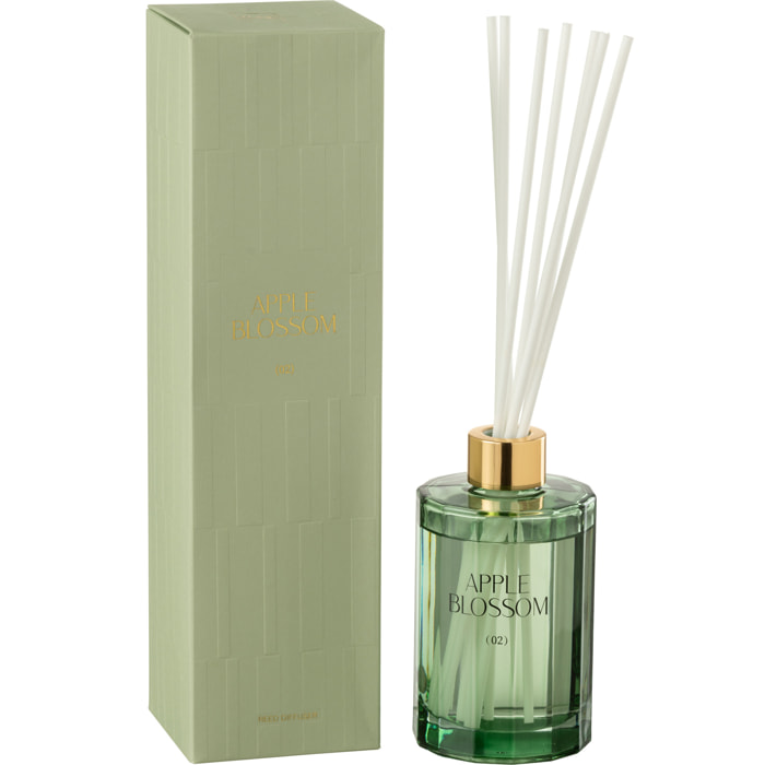 J-Line Bâtonnets parfumés Apple Blossom - verre - vert
