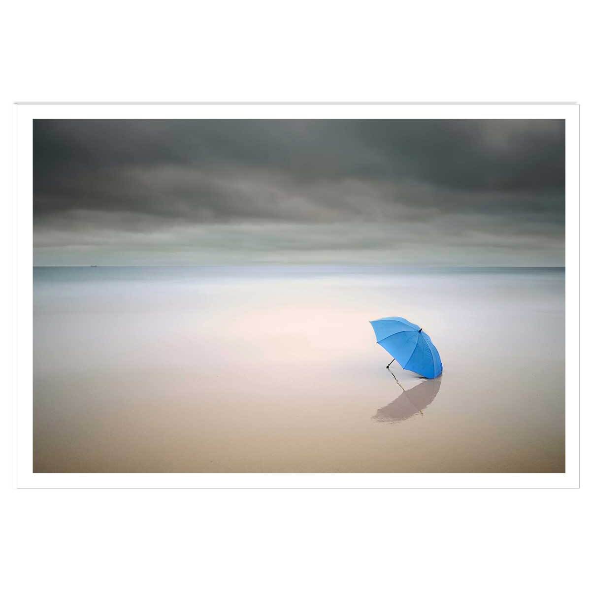 Poster parapluie bleu Affiche seule