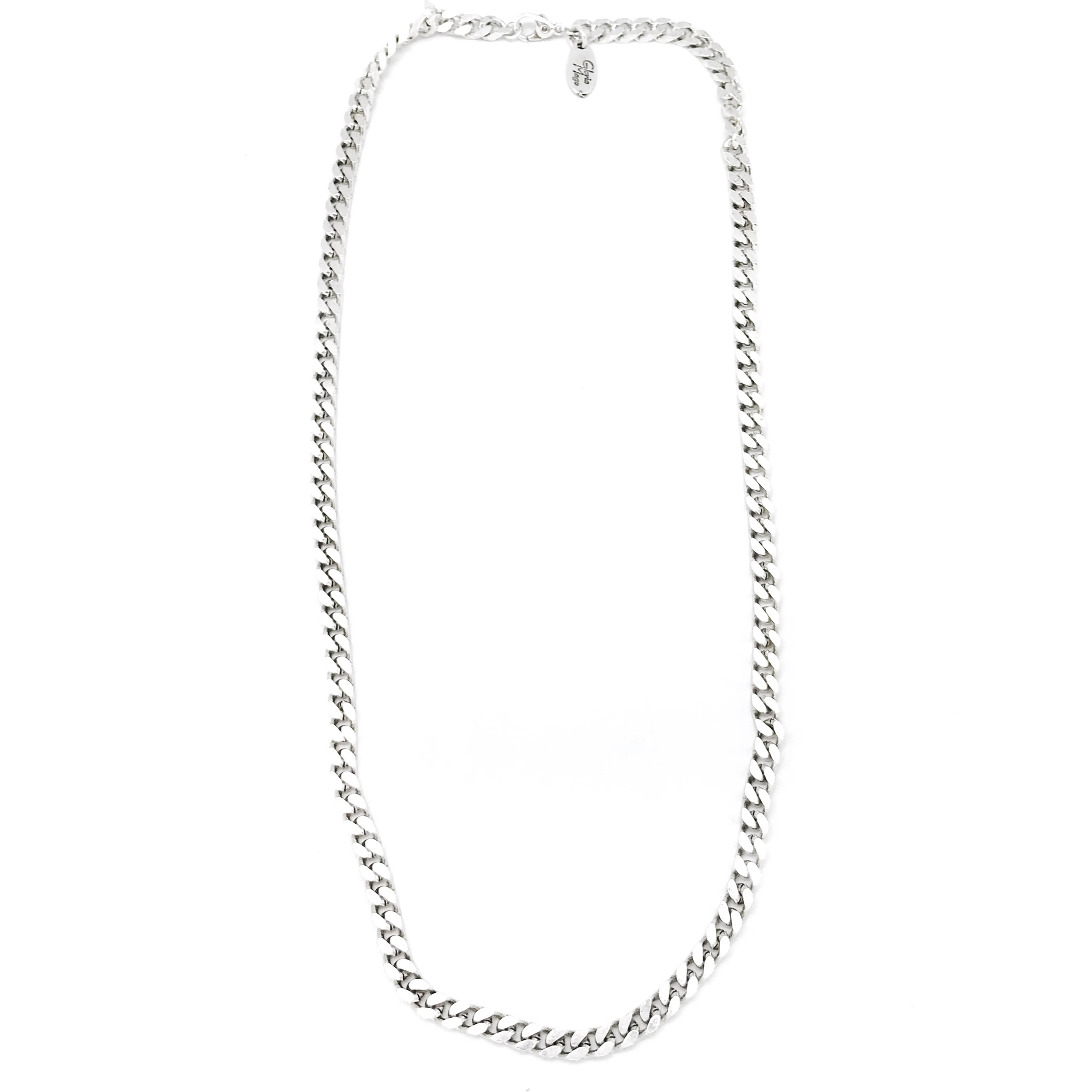 Collar cadena plata diamantada latón chapado 60cm