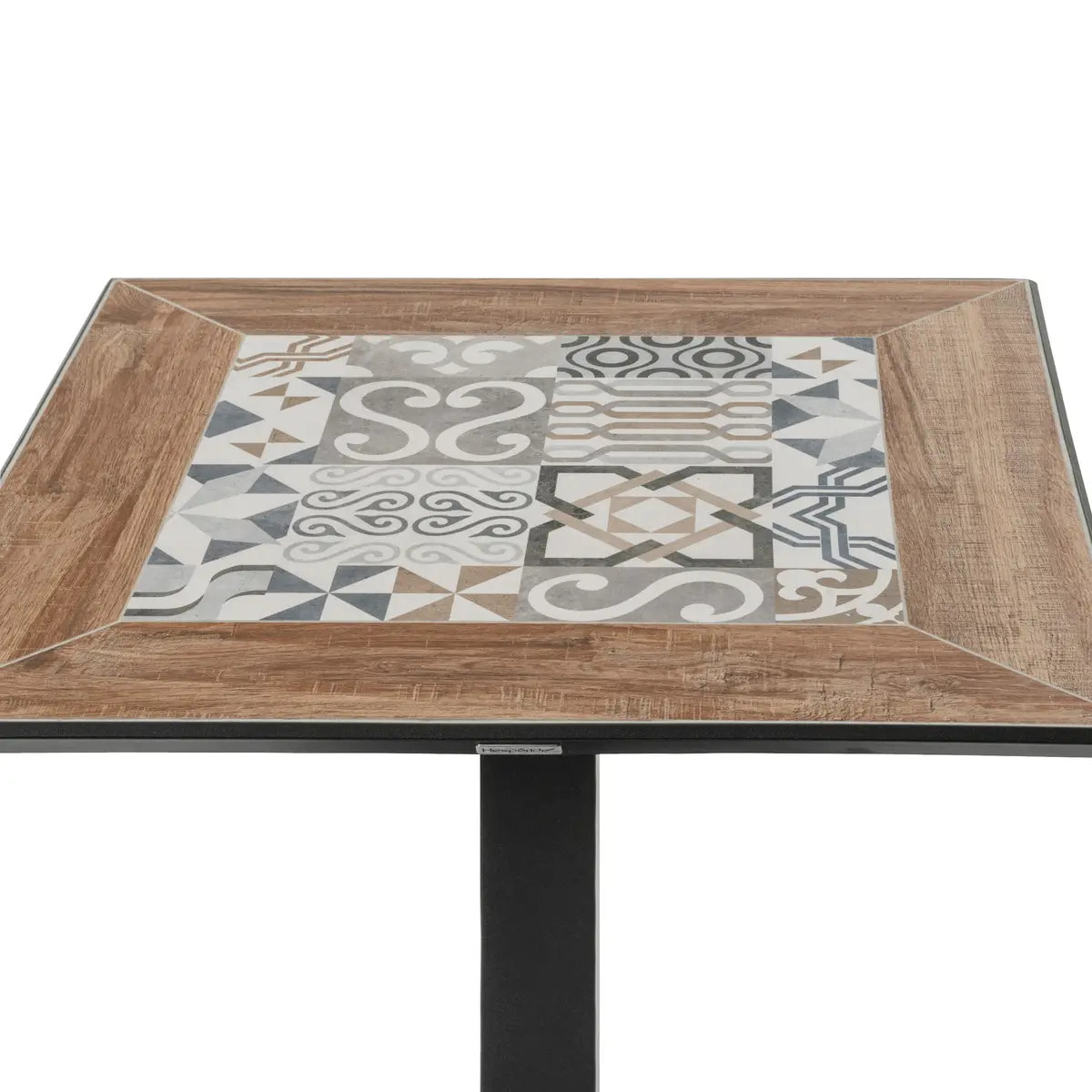 Table de jardin bistro "Lambada" céramique & graphite 2 places en acier et céramique