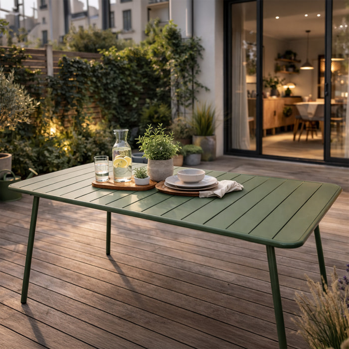 EVORA Table de jardin 4 à 6 places 120cm vert
