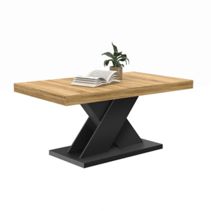 Table basse Alexia pieds croisés - Bois - Noir