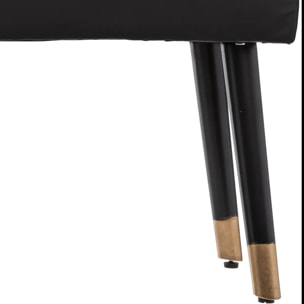 Banc velours "Salome" noir 100x35cm