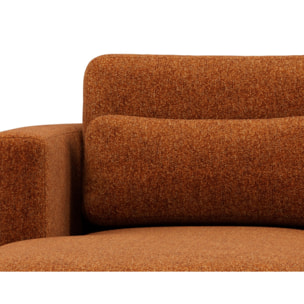 Mahina - canapé d'angle gauche 4 places convertible avec coffre en tissu texturé - Terracotta