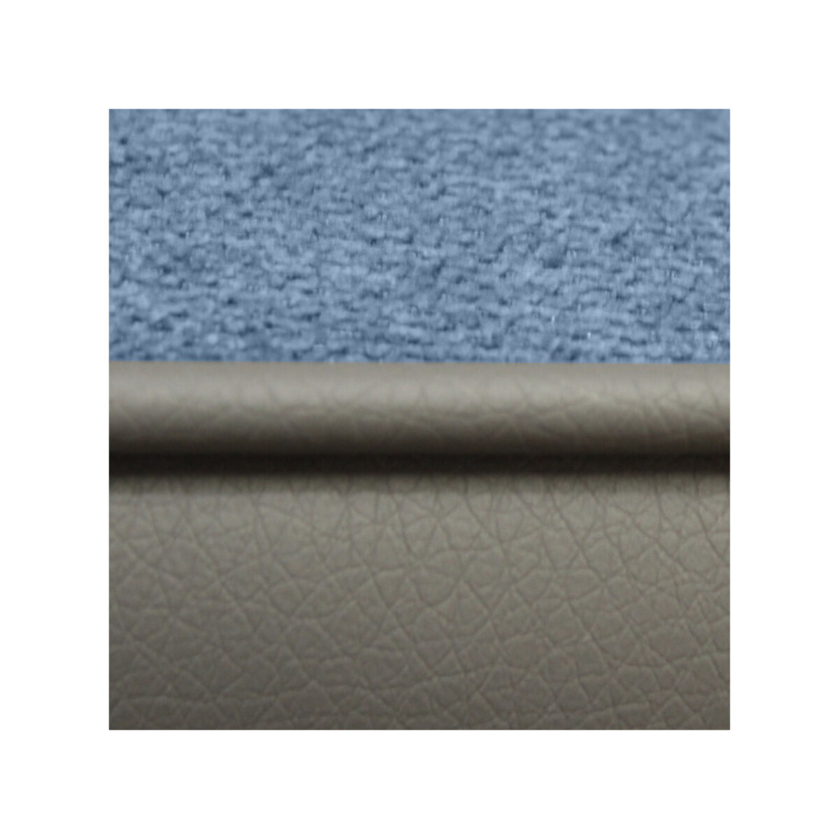 Fauteuil rotatif en tissu bleu avec accoudoirs en simili gris - BERGEN