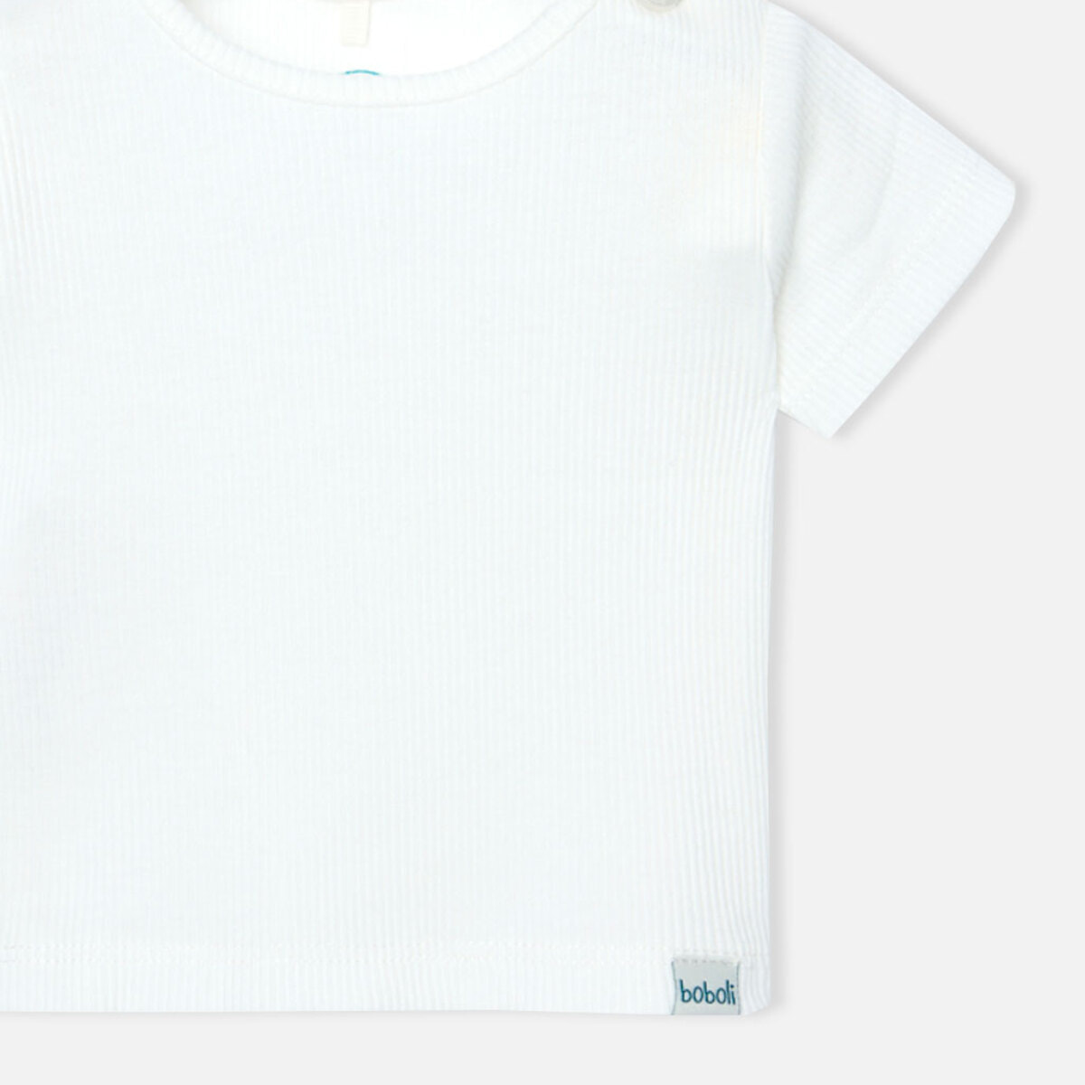 Camiseta de reciÃ©n nacido, algodÃ³n, mangas cortas, blanco