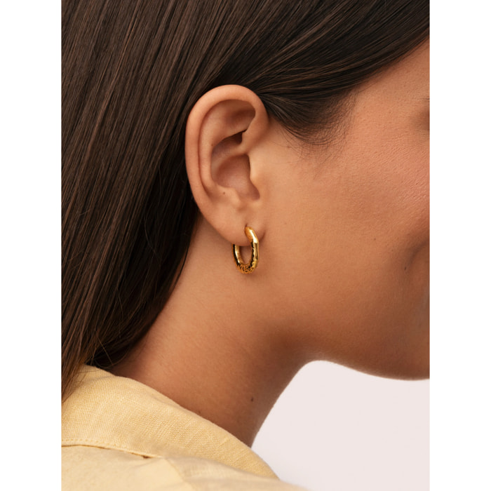 Pendientes Aro Mini Lake Acero Baño Oro