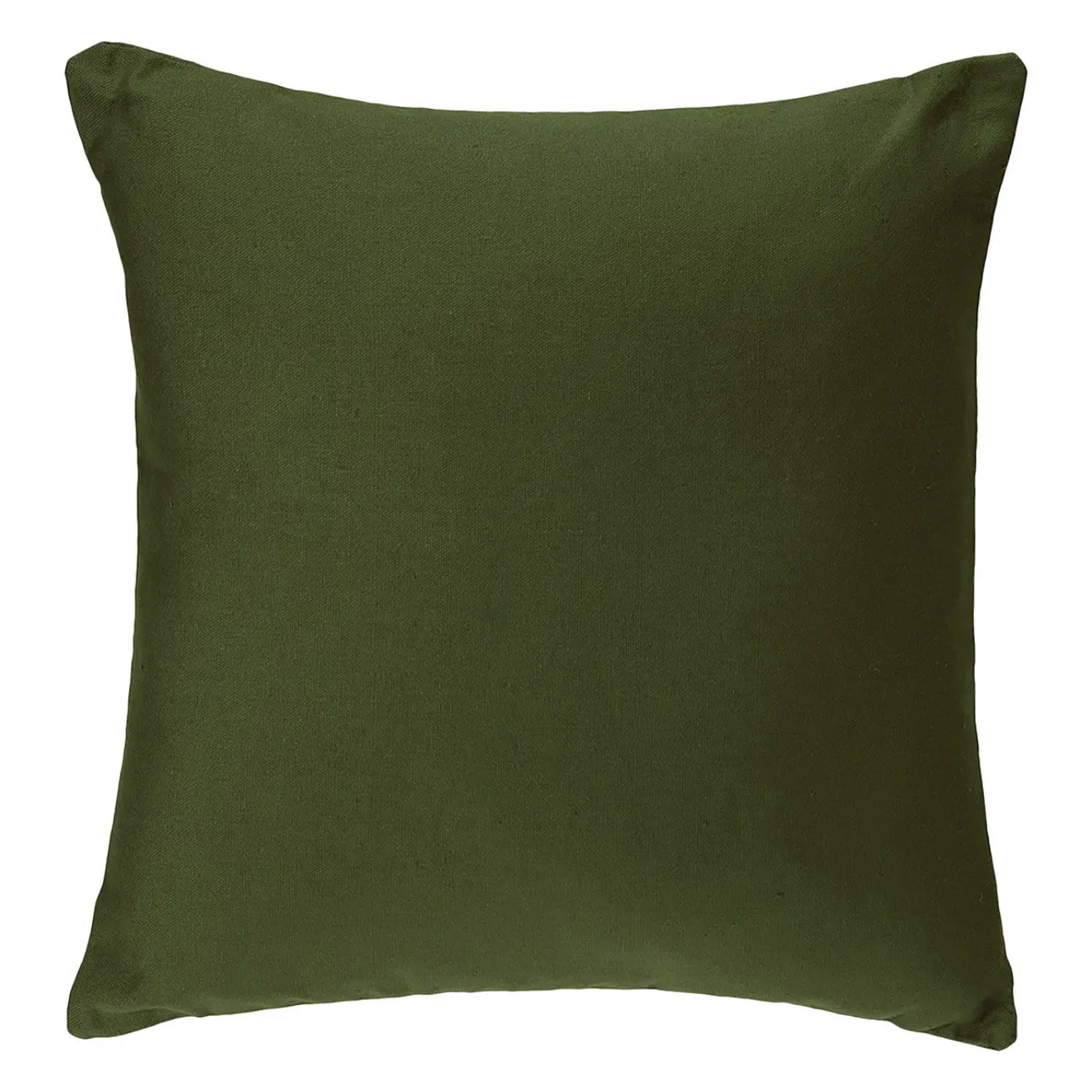 Coussin déhoussable coton vert kaki 38x38cm